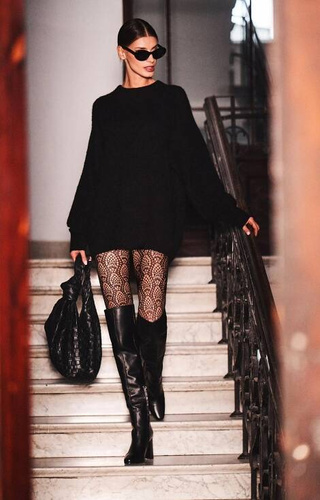 Colanti dama Carino Vaneziana - nero