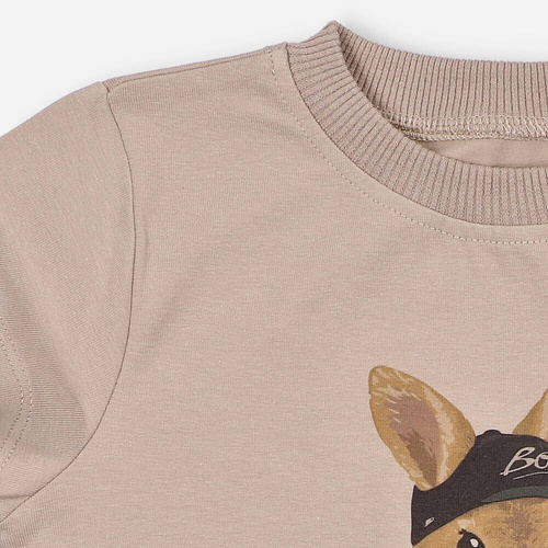 KAR-2004/BEZ Tricou pentru baieti Lagarto Verde bej