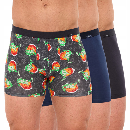 946/05 Boxer bărbați Cornette - bumbac, bleumarin, verde, cu model