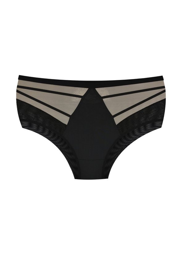 Slip Mediolano Spider 19252 – Dantelă Neagră, Tulle, Talie Înaltă | Eleganță și Confort pentru Femei