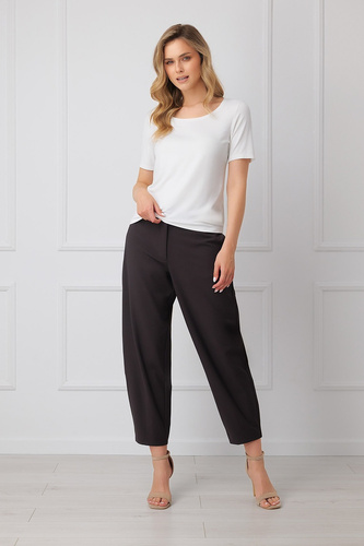 Bluză damă Italian Fashion Liza 93% bambus mânecă scurtă elastică - ecru