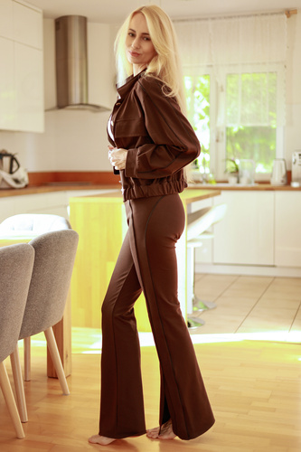 Compleu Barbie Mirale – compleu damă din bumbac cu jachetă și pantaloni evazați