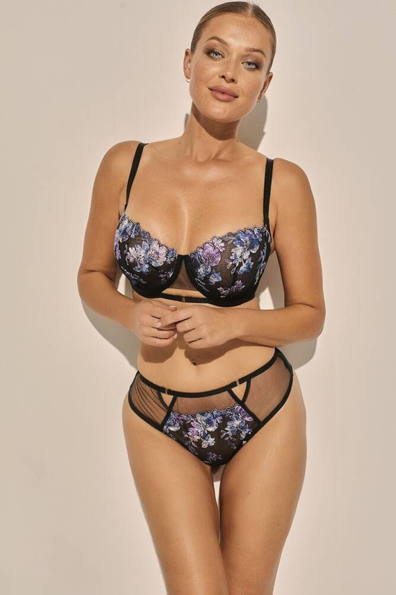 SC-1161 Sutien moale Flower Chick Kinga - negru albastru