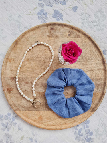 GL Scrunchie banda de păr din in Marija - albastru