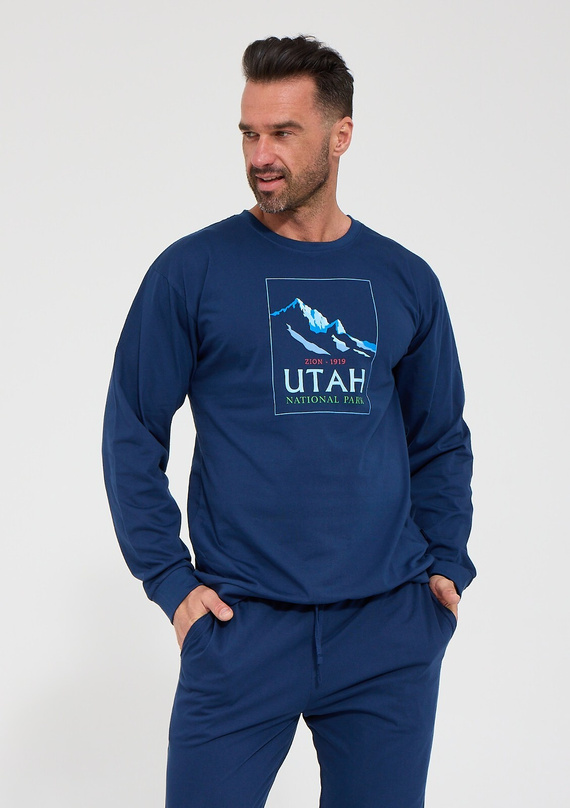 Pijamale bărbați Cornette 322/332 Utah 100% bumbac mânecă lungă pantaloni