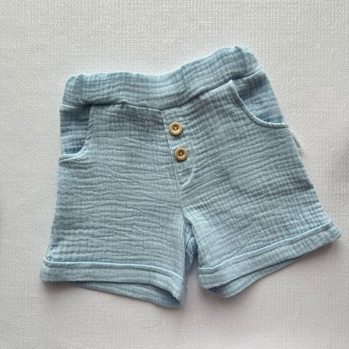 SZ55308 Mamatti Pantaloni Scurți din Muselină cu Buzunare și Nasturi