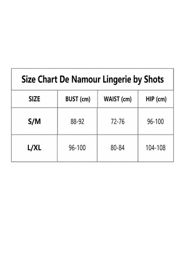 SHOTS De Namour babydoll din plasă cu dantelă DEN113 negru, cu dantelă și chiloți