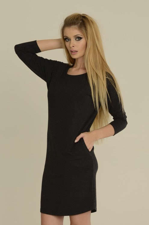 543 Cămașă de noapte Paula cu mânecă 7/8 - melange deschis