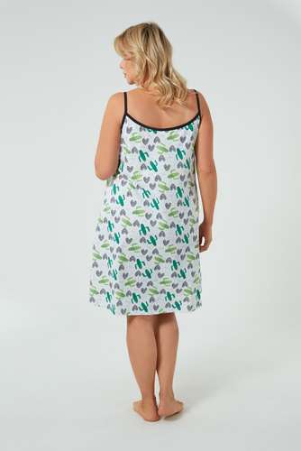 Cămașă de noapte Picos, cu curea îngustă Modă italiană - print 