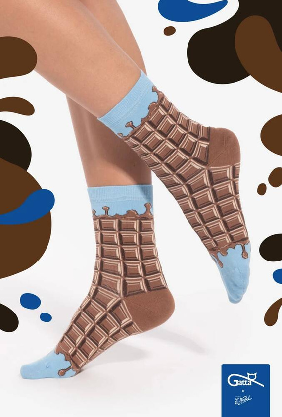 U04.WED Șosete unisex Gatta Wedel - milky choco 02/13E