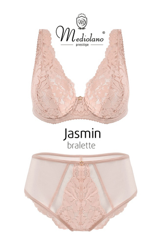 Mediolano Jasmin 19152 bralette sutien dantelă pudră decolteu V