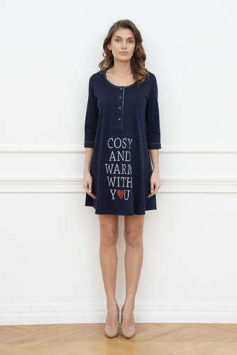 Cămașă Balm pentru sarcină și alăptare. mâneci 3/4 Italia Fashion - albastru marin