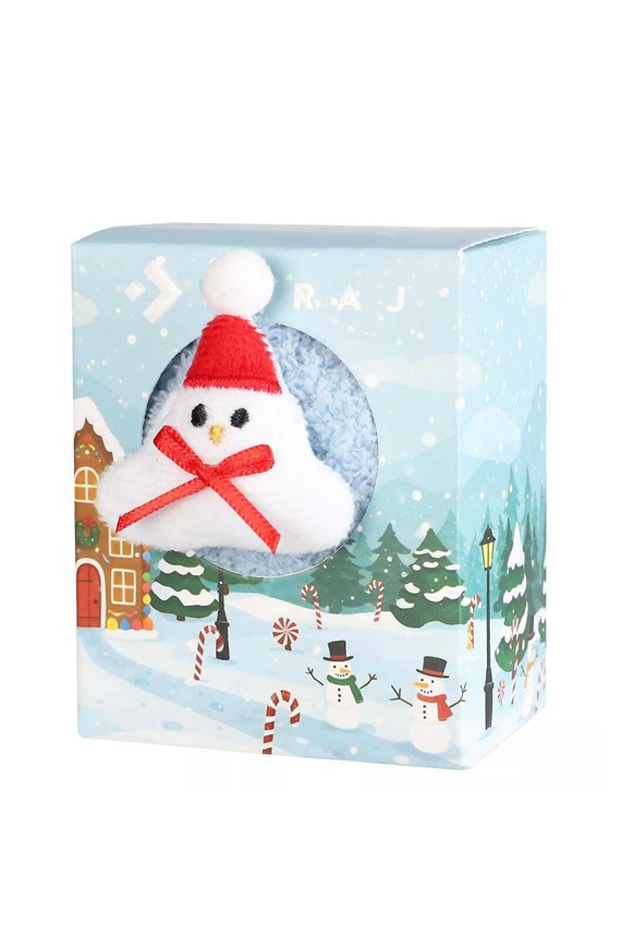 CSLS250-030 Șosete ABS Moraj albastre – Șosete unisex de Crăciun cu un om de zăpadă