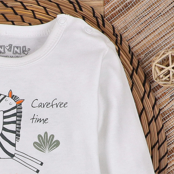 ABN-5324/ECR Body Zebra din bumbac organic Nini ecru