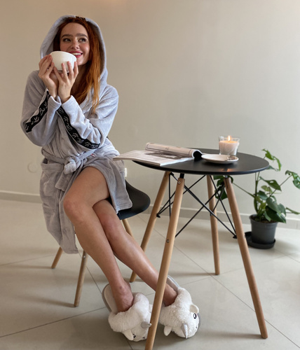 626 Abigail Halat scurt pentru femei Forex - gri deschis