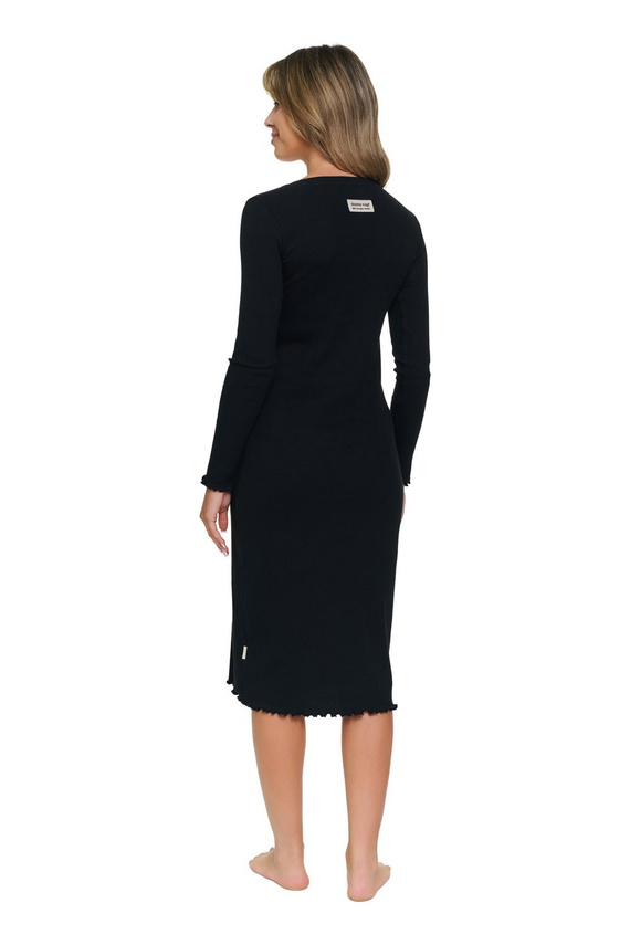 Cămașă de noapte Doctor Nap 7531 Black pentru alăptare, bumbac reiat