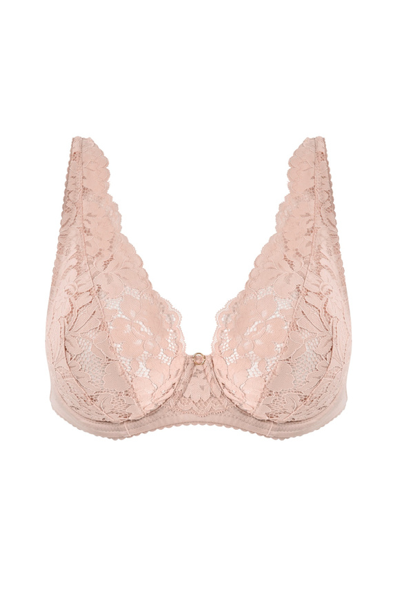 Mediolano Jasmin 19152 bralette sutien dantelă pudră decolteu V