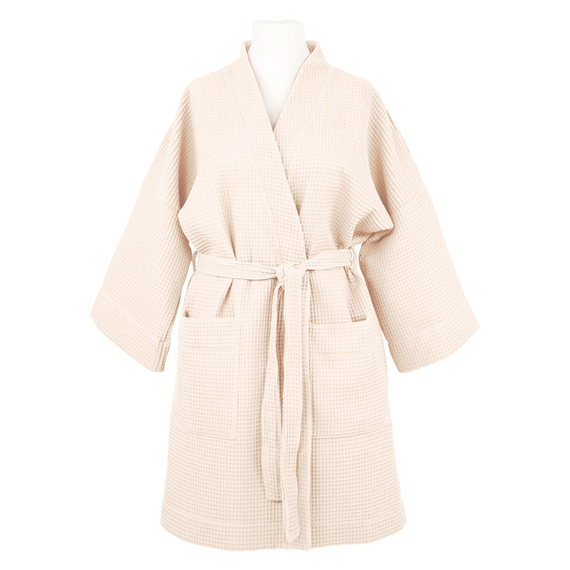 Halat de baie Eevi bumbac waffle - ecru