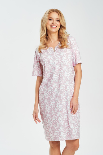 Cămașă de noapte Adria 3541 Taro – roz, bumbac, imprimeu floral