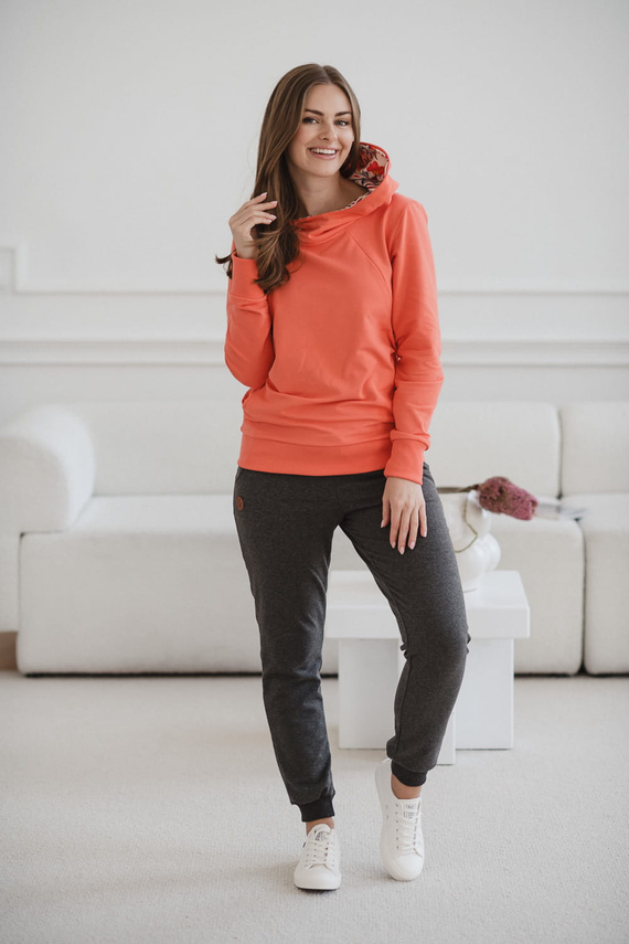 Hanorac de alăptare Milk Please Milk&Love cu glugă de corai