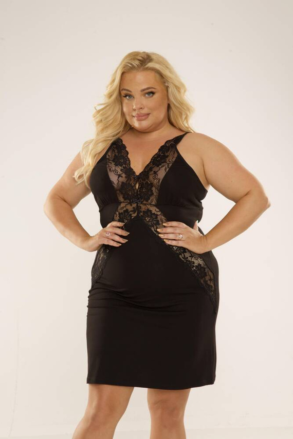 879 Agnes Forex cămașă de noapte - negru