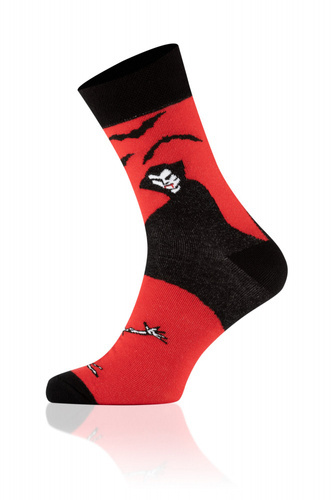 S146D Dracula Șosete lungi Italian Fashion - negru/roșu/alb