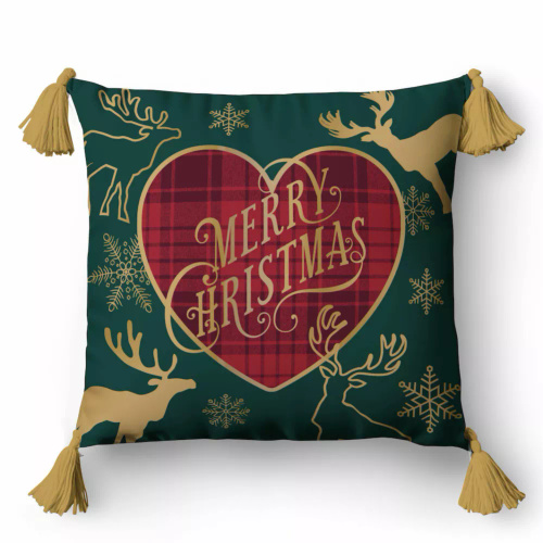 5385 Un Crăciun Fericit Față de pernă decorativă de Crăciun Detexpol - fermoar