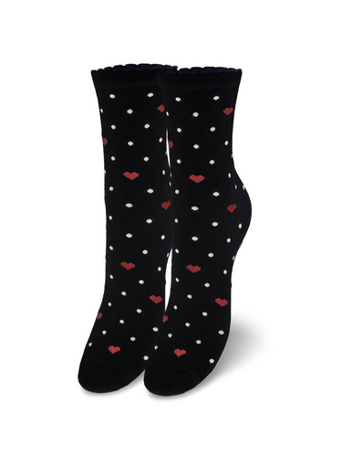 0200-140 Ciorapi dama Milena Hearts and Dots - negri