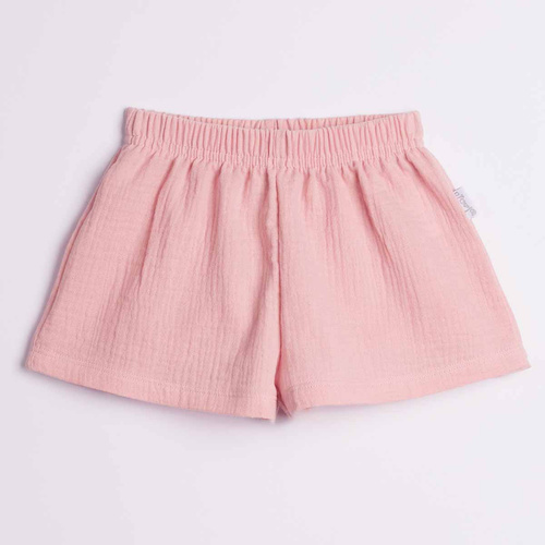 Pantaloni scurți pentru fete Nicol 224316 mușelin 100% bumbac, de vară - roz