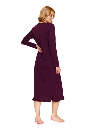 7318 Doctor Nap – Cămașă de noapte pentru maternitate și alăptare din bumbac | Producția poloneză - visiniu