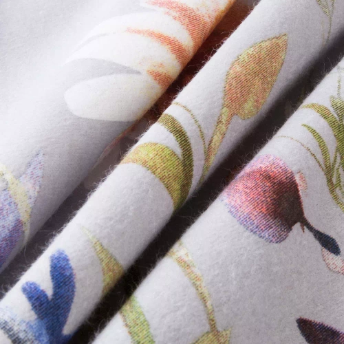 31512/2 Set de lenjerie de pat din flanel Flanellove Darymex gri flori colorate - set, 100% bumbac, călduros și moale