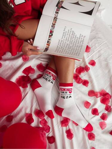 0200-076 Ciorapi dama Milena de Valentine's Day - alb