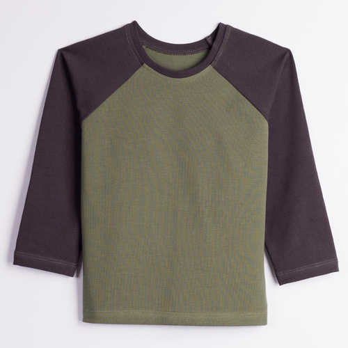 228140 Nicol FARMA Bluză băieți raglan verde melanj bumbac