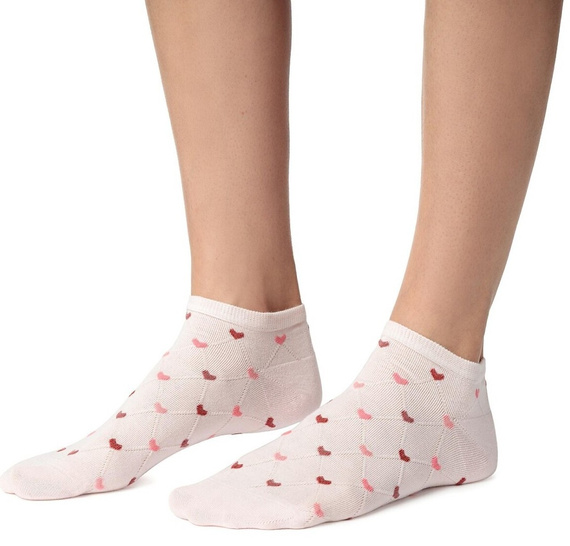 Șosete scurte damă Steven 114 Summer bumbac subțiri pentru sneakers roz deschis 179