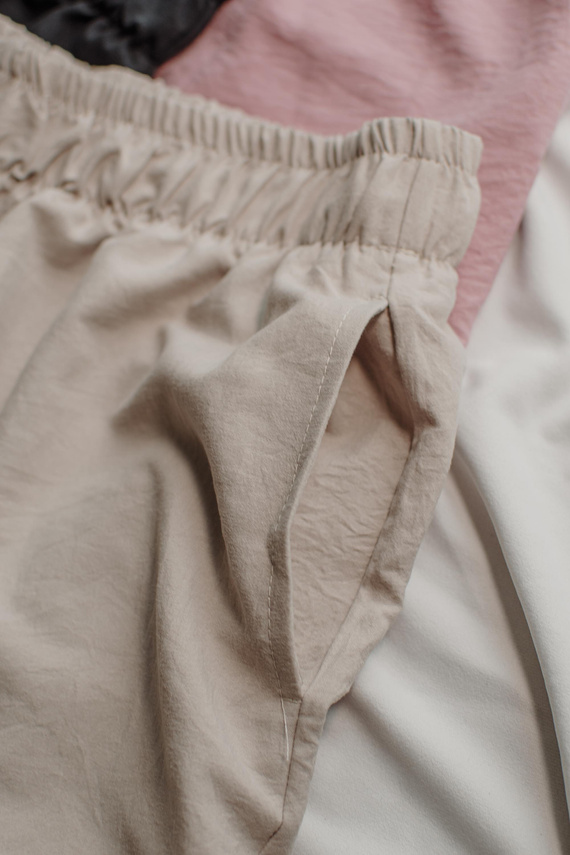 Maeve 875 De Lafense pantaloni de pijama pentru femei - lungi, uni, cu buzunare - nisip