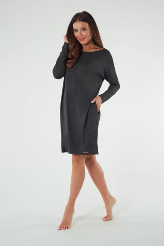 Akord tunică cu mânecă lungă pentru femei Italian Fashion - dark melange 