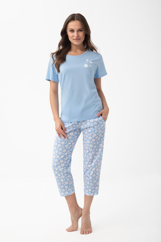 1301 Luna Pijama damă bumbac 3/4 florală confortabilă 100% bumbac