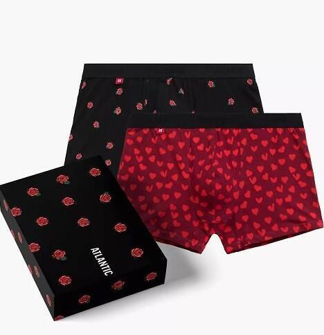 2GMH-026 Boxer bărbați Atlantic - negru - visiniu