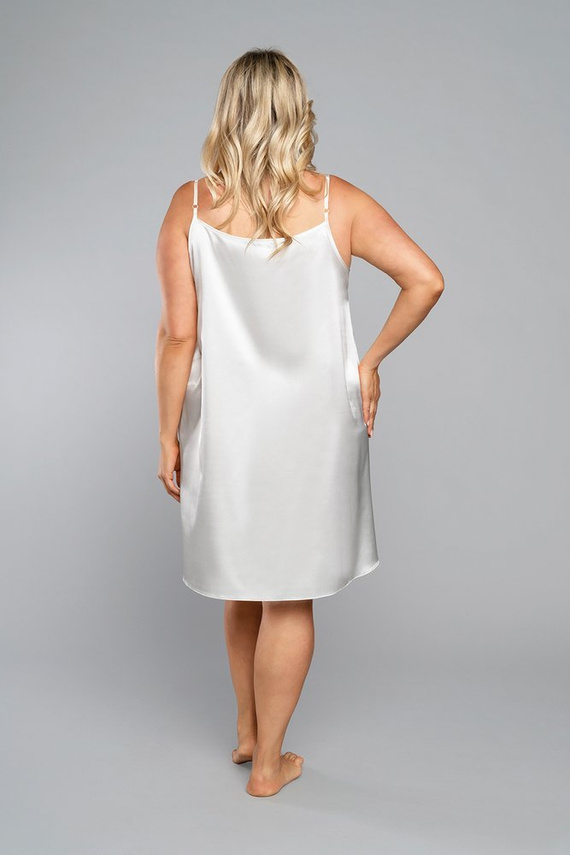 Cămașă de noapte Touch cu curea îngustă, scurtă Italia Fashion - ecru