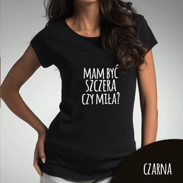 Bluzka damska  "Szczera czy miła" Moocha czarny