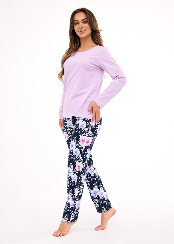 Pijamale de dama Natalie 145/462 Cornette, erica - bumbac, maneci lungi, stil si confort de zi cu zi