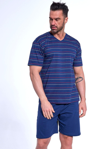 330/48 Diverse Pijamale bărbați cu mâneci scurte, pantaloni scurți Cornette, bleumarin