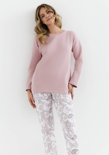 427 Pijamale de dama Cana din bumbac periat - roz pudrat