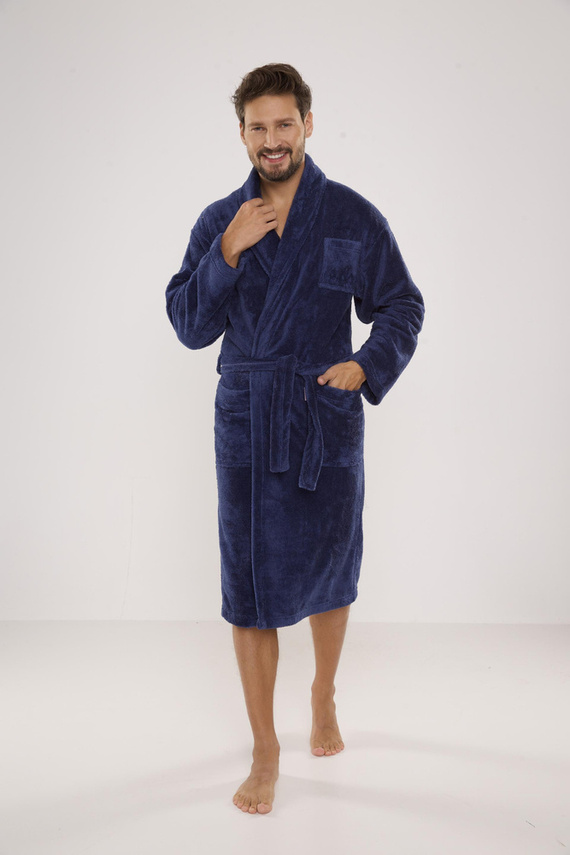 811 De Lafense halat de baie de pluș pentru bărbați - denim