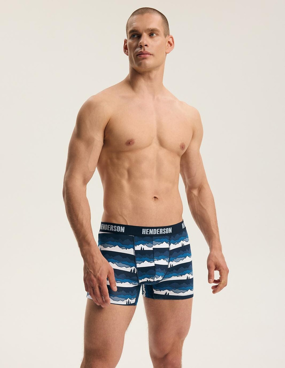 Boxeri bărbați Henderson 45477 Frost 2-pack din bumbac cu bandă lată cu logo