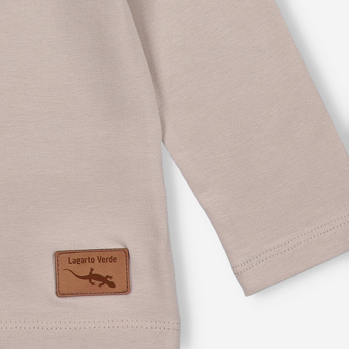 Bluză cu mânecă lungă KAR-3005 Lagarto Verde pentru fete, bej – elegantă, bumbac, producție poloneză