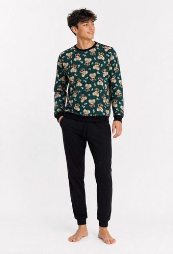 Cornette Cash Young 1004/63 Pijamale pentru tineret 100% bumbac verde
