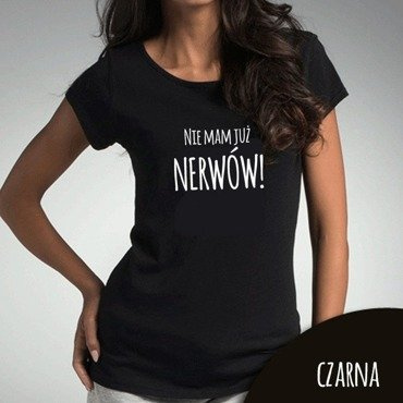 Bluzka damska "Nie mam już nerwów" Moocha czarny