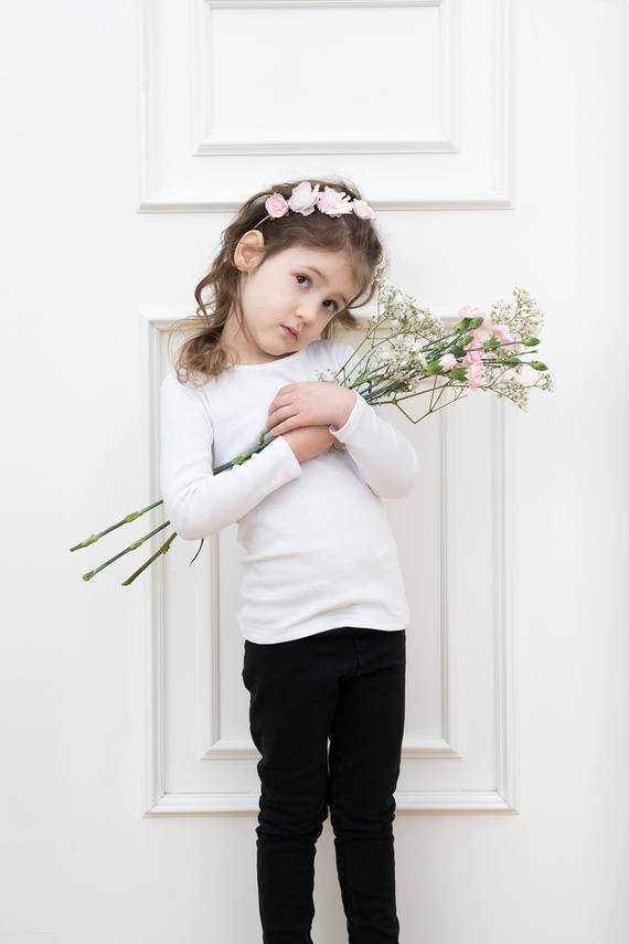 Tosia T-shirt pentru fete, cu mânecă lungă Italian Fashion- alb