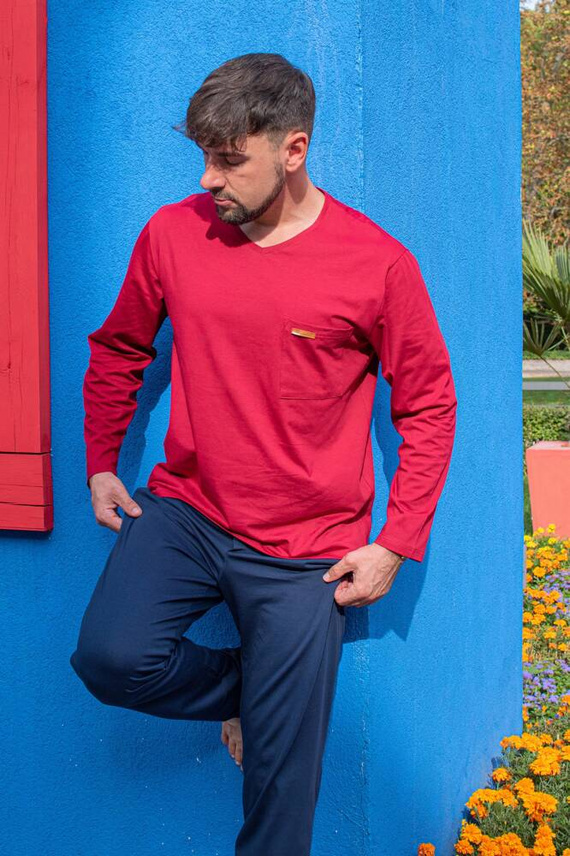 683 Kevin Forex Pijama pentru bărbați - maro - albastru marin